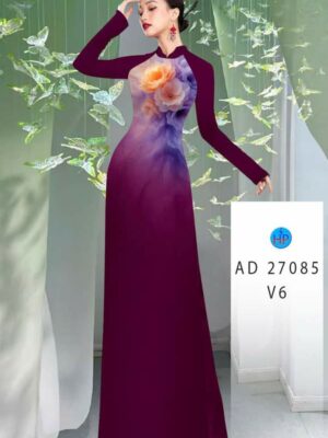 Vải Áo Dài Hoa In 3D AD 27085