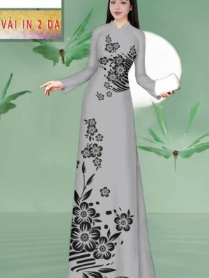 Vải Áo Dài Hoa In 4D AD MT190