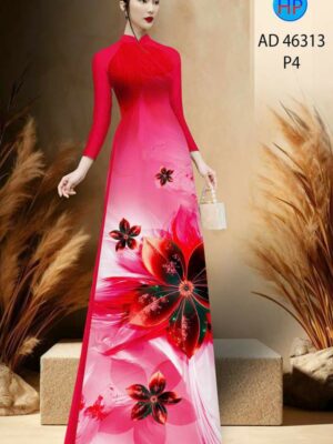 Vải Áo Dài Hoa In 3D AD 46313