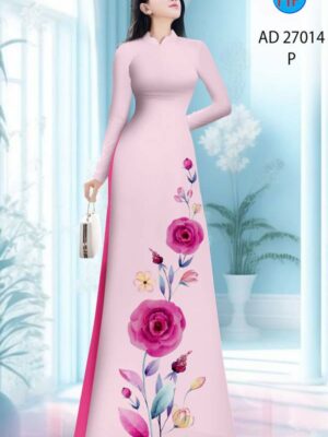 Vải Áo Dài Hoa Hồng AD 27014