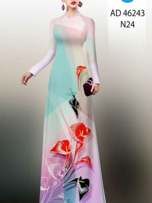 Vải Áo Dài Hoa Ly AD 46243