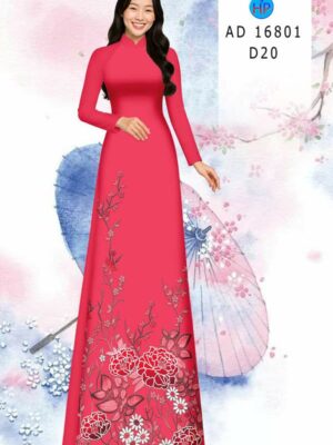 Vải Áo Dài Hoa In 3D AD 16801