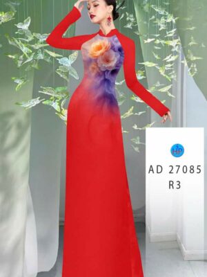 Vải Áo Dài Hoa In 3D AD 27085