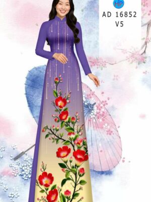 Vải Áo Dài Hoa In 3D AD 16852