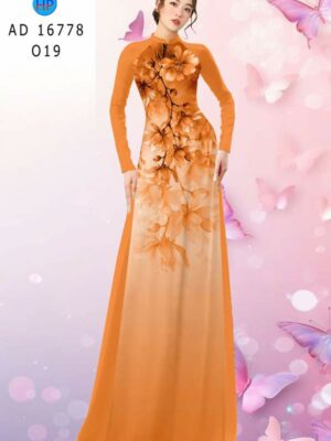 Vải Áo Dài Hoa In 3D AD 16778