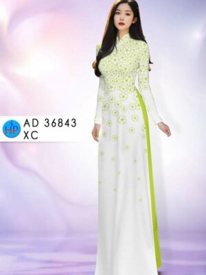 Vải Áo Dài Hoa In 3D AD 36843