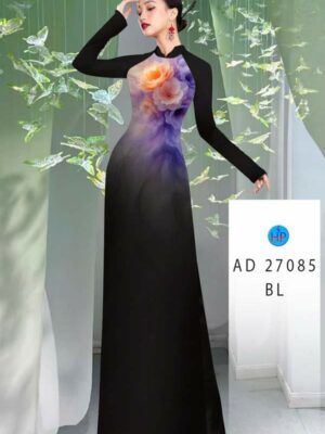 Vải Áo Dài Hoa In 3D AD 27085