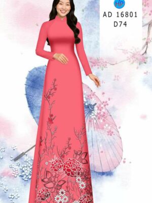 Vải Áo Dài Hoa In 3D AD 16801