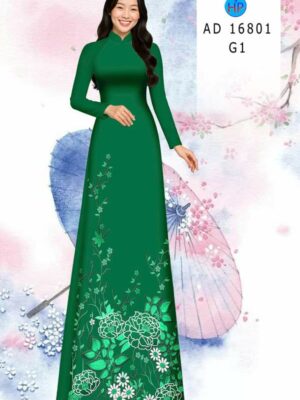 Vải Áo Dài Hoa In 3D AD 16801