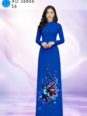 Vải Áo Dài Hoa In 3D AD 36866