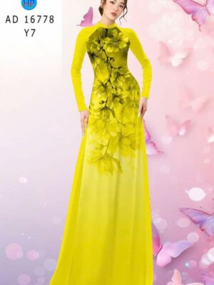 Vải Áo Dài Hoa In 3D AD 16778