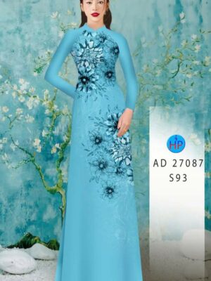 Vải Áo Dài Hoa In 3D AD 27087