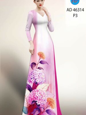 Vải Áo Dài Hoa In 3D AD 46314
