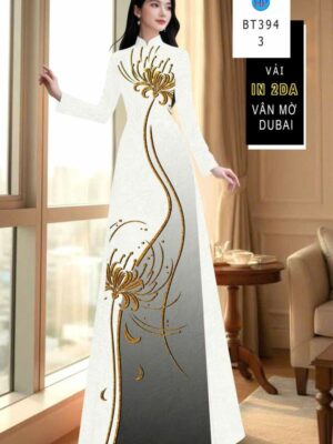 Vải Áo Dài Hoa In 4D AD BT394