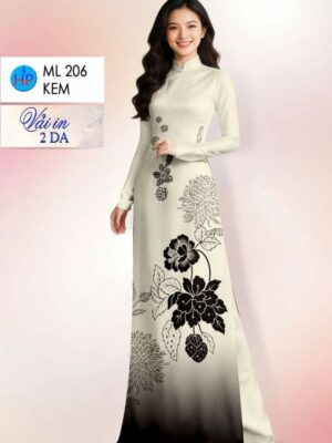 Vải Áo Dài Hoa In 4D AD ML206