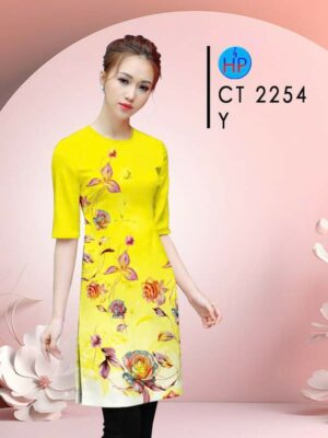 Vải Áo Dài Hoa Hồng AD CT2254