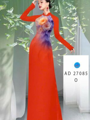 Vải Áo Dài Hoa In 3D AD 27085