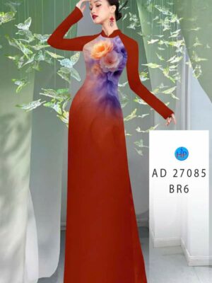 Vải Áo Dài Hoa In 3D AD 27085