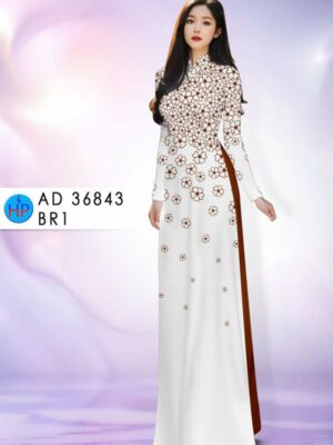 Vải Áo Dài Hoa In 3D AD 36843