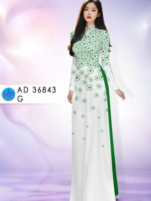 Vải Áo Dài Hoa In 3D AD 36843