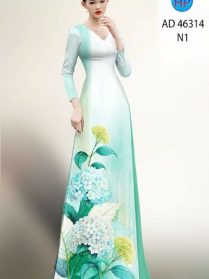 Vải Áo Dài Hoa In 3D AD 46314