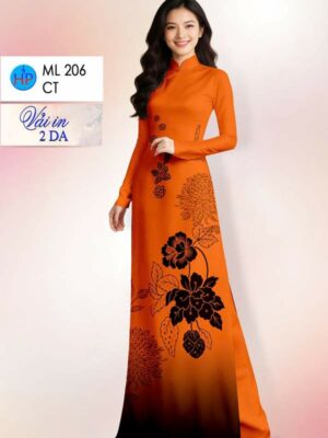 Vải Áo Dài Hoa In 4D AD ML206