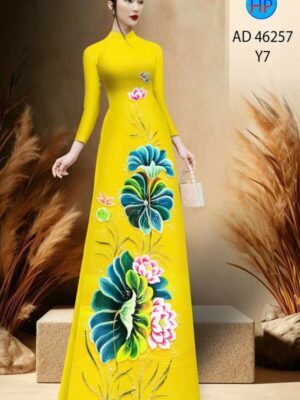 Vải Áo Dài Hoa Sen AD 46257