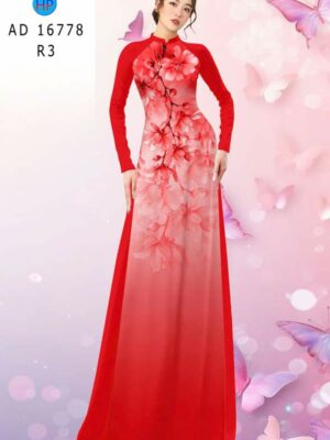 Vải Áo Dài Hoa In 3D AD 16778