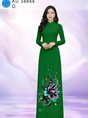 Vải Áo Dài Hoa In 3D AD 36866