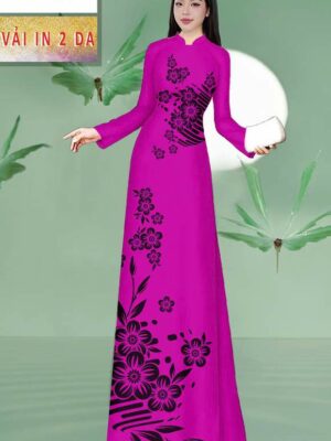 Vải Áo Dài Hoa In 4D AD MT190