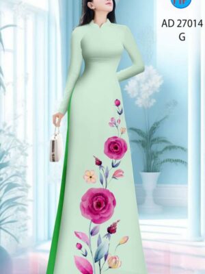 Vải Áo Dài Hoa Hồng AD 27014