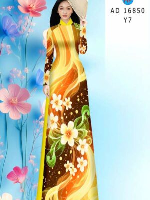 Vải Áo Dài Hoa In 3D AD 16850