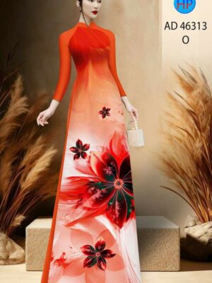Vải Áo Dài Hoa In 3D AD 46313