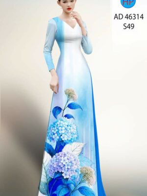 Vải Áo Dài Hoa In 3D AD 46314