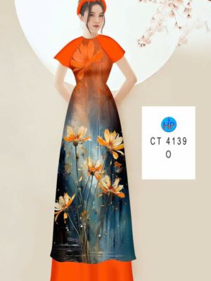 Vải Áo Dài Hoa In 3D AD CT4139