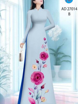 Vải Áo Dài Hoa Hồng AD 27014