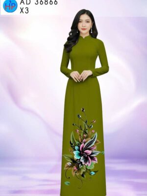 Vải Áo Dài Hoa In 3D AD 36866