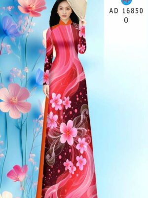Vải Áo Dài Hoa In 3D AD 16850