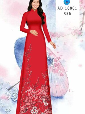 Vải Áo Dài Hoa In 3D AD 16801
