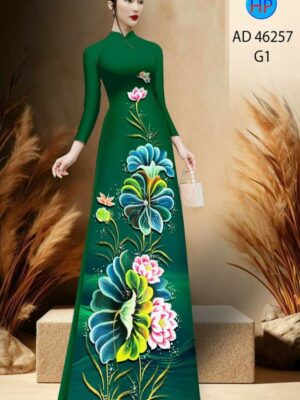 Vải Áo Dài Hoa Sen AD 46257