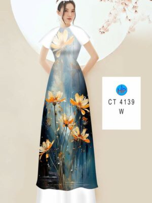 Vải Áo Dài Hoa In 3D AD CT4139