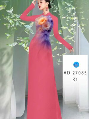 Vải Áo Dài Hoa In 3D AD 27085