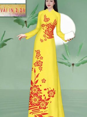 Vải Áo Dài Hoa In 4D AD MT190