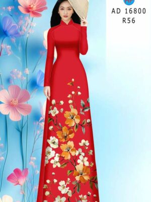 Vải Áo Dài Hoa In 3D AD 16800