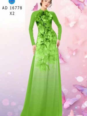Vải Áo Dài Hoa In 3D AD 16778