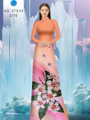 Vải Áo Dài Hoa In 3D AD 27034