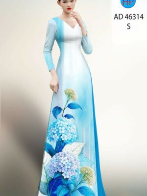 Vải Áo Dài Hoa In 3D AD 46314