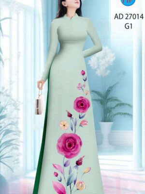 Vải Áo Dài Hoa Hồng AD 27014