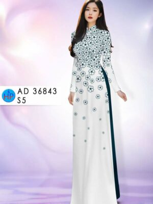 Vải Áo Dài Hoa In 3D AD 36843