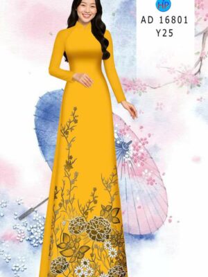 Vải Áo Dài Hoa In 3D AD 16801